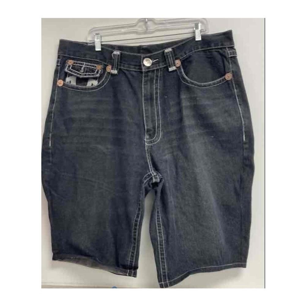 Black Wash Denim Jean Shorts True Religion Style Super T Size 40
